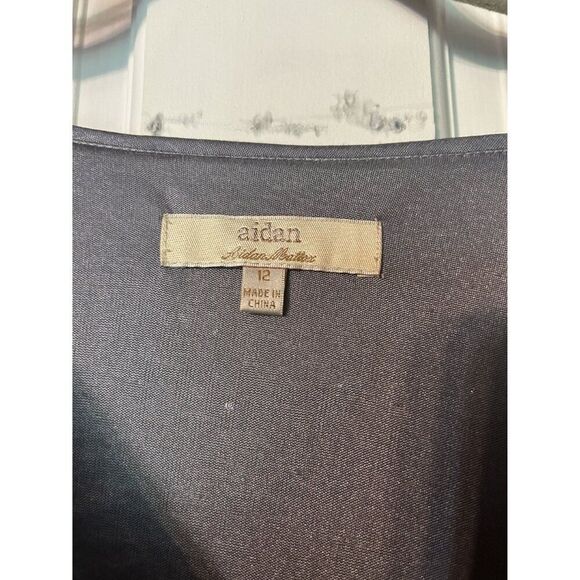 Aidan Mattox Women's Sequin Cowl Neck Dress W/ Satin Belt Size 12 Silver New Wit - Picture 4 of 6